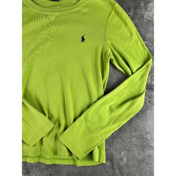 Ralph Lauren Sport Lime Green Long Sleeve Cotton Sweater Women's XL - Picture 7 of 8